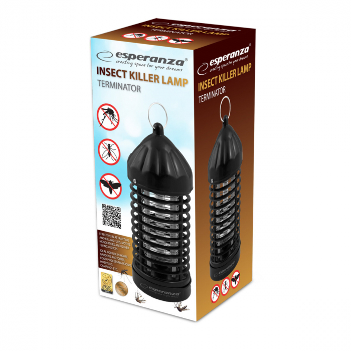 Lampa UV anti insecte 2W, tensiune grilaj 600 V, negru, Esperanza [3]