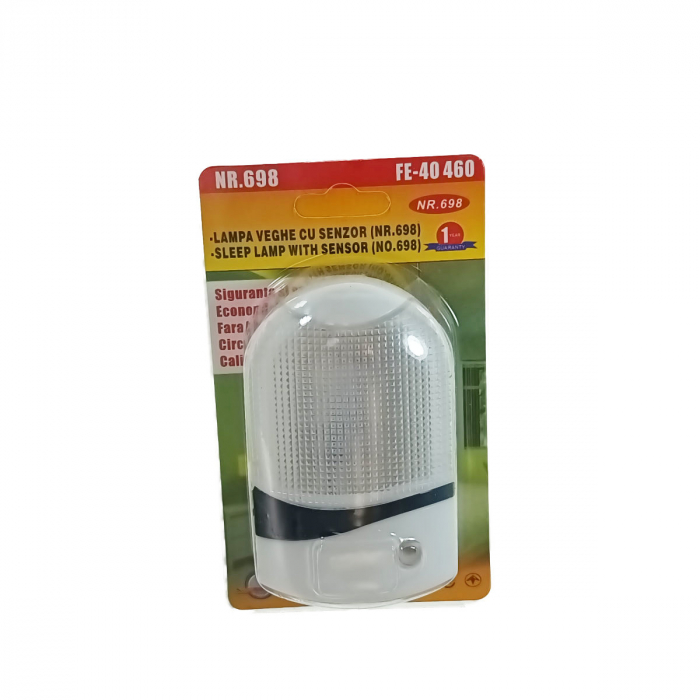 Lampa de veghe LED, cu senzor de lumina, consum 1W, alimentare priza EU, alba [4]