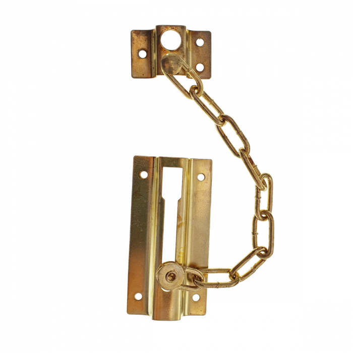 Lant de siguranta pentru usa de intrare, blocare si intredeschidere, 85x43mm, lungime lant 185mm, auriu [4]
