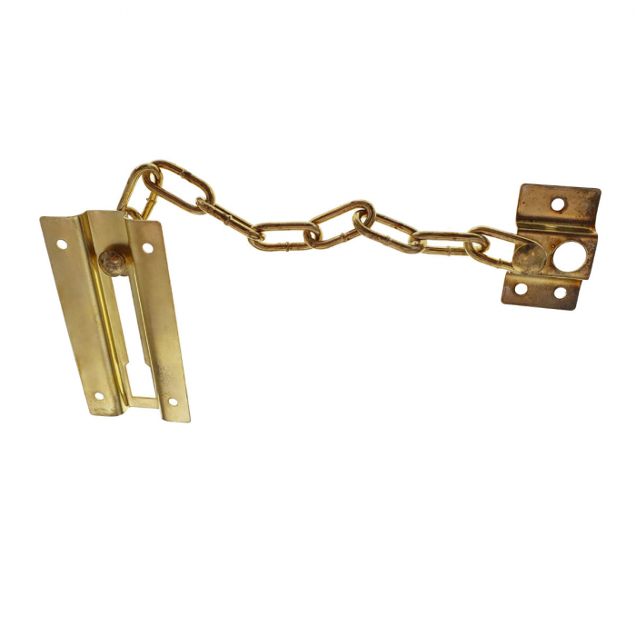 Lant de siguranta pentru usa de intrare, blocare si intredeschidere, 85x43mm, lungime lant 185mm, auriu [5]