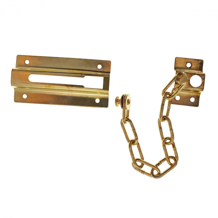 Lant de siguranta pentru usa de intrare, blocare si intredeschidere, 85x43mm, lungime lant 185mm, auriu [2]