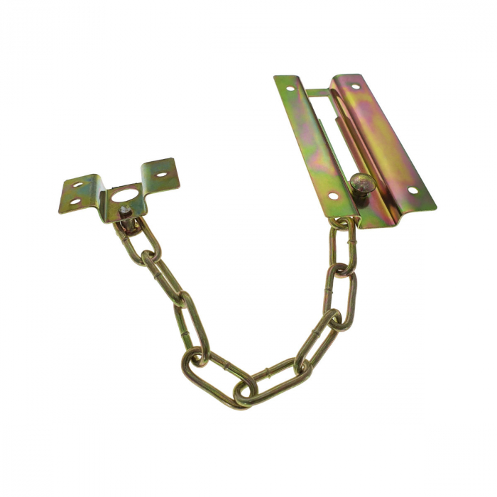 Lant de siguranta pentru usa de intrare, blocare si intredeschidere, 86x43mm, lungime lant 180mm, auriu [4]