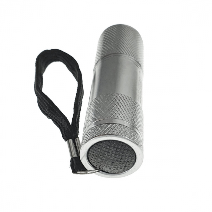 Lanterna cu 9 led-uri, Esperanza ALTAIR , corp aluminiu, lungime 90mm, 3xAAA , argintie [3]