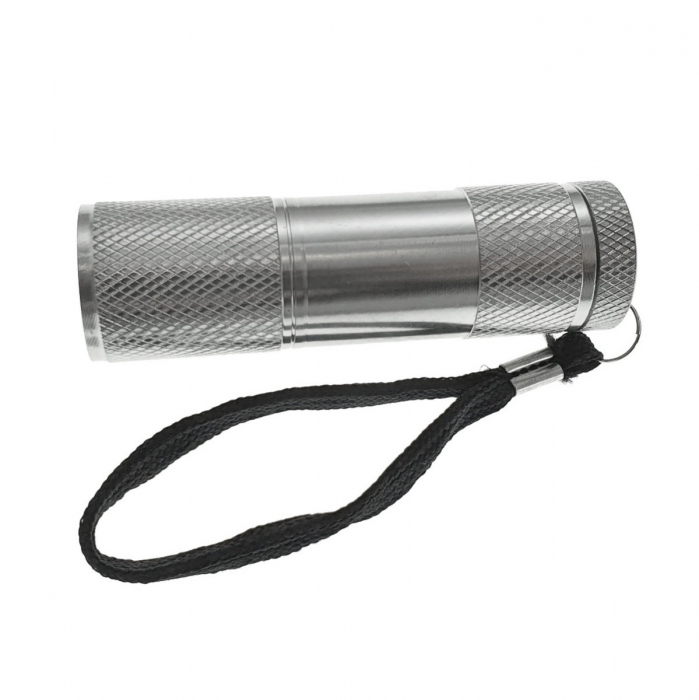 Lanterna cu 9 led-uri, Esperanza ALTAIR , corp aluminiu, lungime 90mm, 3xAAA , argintie [2]