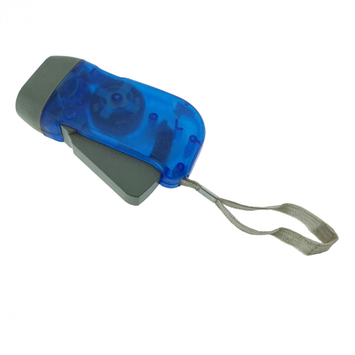 Lanterna cu dinam, 3 LED-uri, LSI-A, cu apasare manuala, fara baterie, albastru-gri [2]