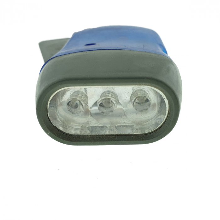 Lanterna cu dinam, 3 LED-uri, LSI-A, cu apasare manuala, fara baterie, albastru-gri [4]