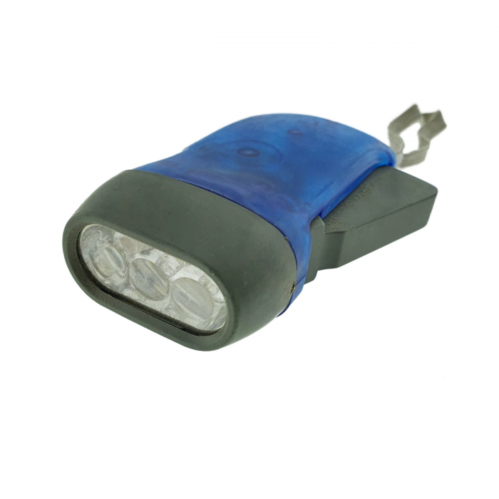 Lanterna cu dinam, 3 LED-uri, LSI-A, cu apasare manuala, fara baterie, albastru-gri [3]