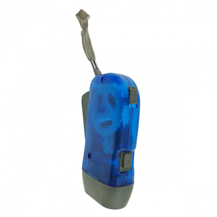Lanterna cu dinam, 3 LED-uri, LSI-A, cu apasare manuala, fara baterie, albastru-gri [5]