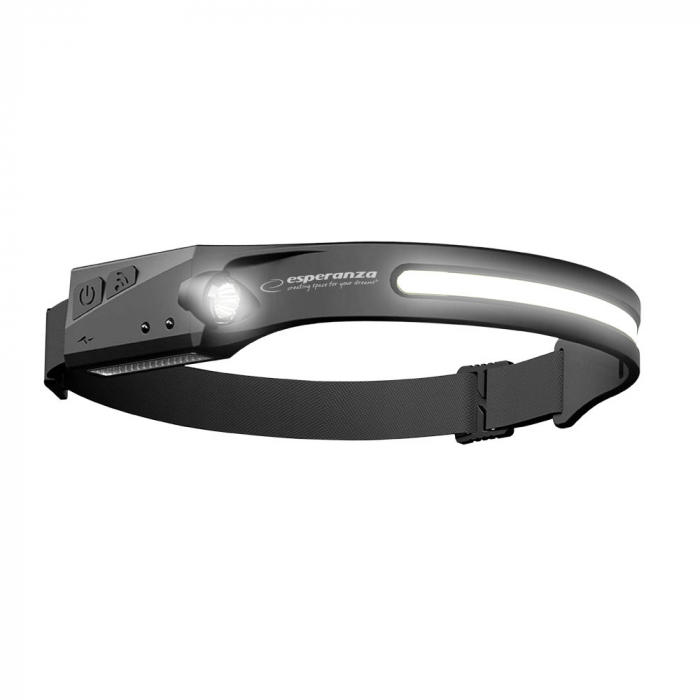 Lanterna de cap cu banda LED COB 3W si reflector XPE 1W, senzor miscare, baterie Li-Ion 120 mAh si port USB-C, ES-96089, IPX2 [1]