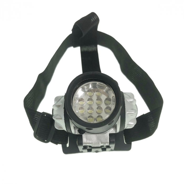 Lanterna frontala, 12 Led-uri, inclinare ajustabila, prindere cu banda elastica, alimentare 3 x AAA [3]