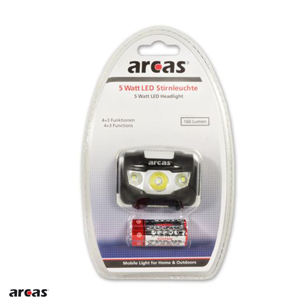 Lanterna frontala Arcas cu 3 LED-uri, 5 W, 3 baterii AAA incluse [4]