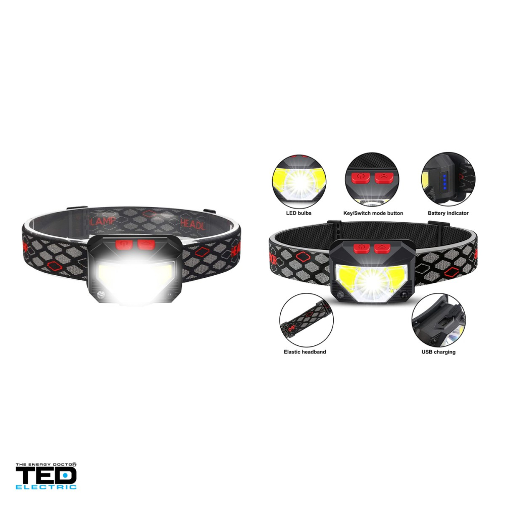 Lanterna frontala TED Electric TL-7134 TED002167, acumulator Li-Ion 18650, 3 W, 200 lm, LED XPE + 2 COB, 8 moduri de iluminare, senzor, magnet [4]