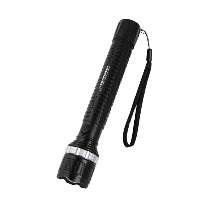 Lanterna LED 1W, 100 lumeni, lumina reglabila, 3 x R20, 30 x 5 cm, rezistenta, ES-96109, neagra [2]