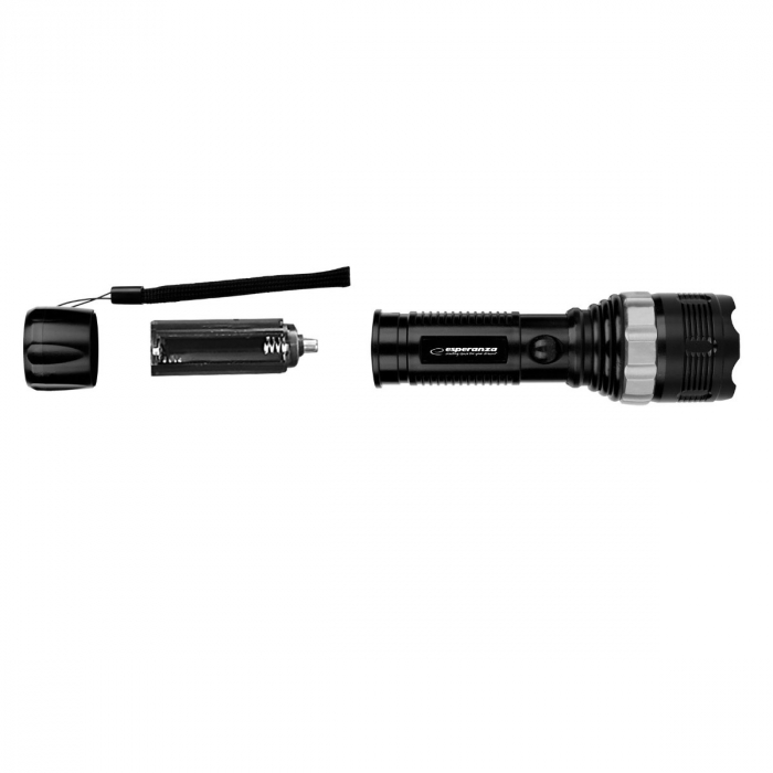 Lanterna LED 1W, 60 lumeni, lumina reglabila, 3 x AAA, 16 x 4 cm, rezistenta, ES-96106, neagra [3]