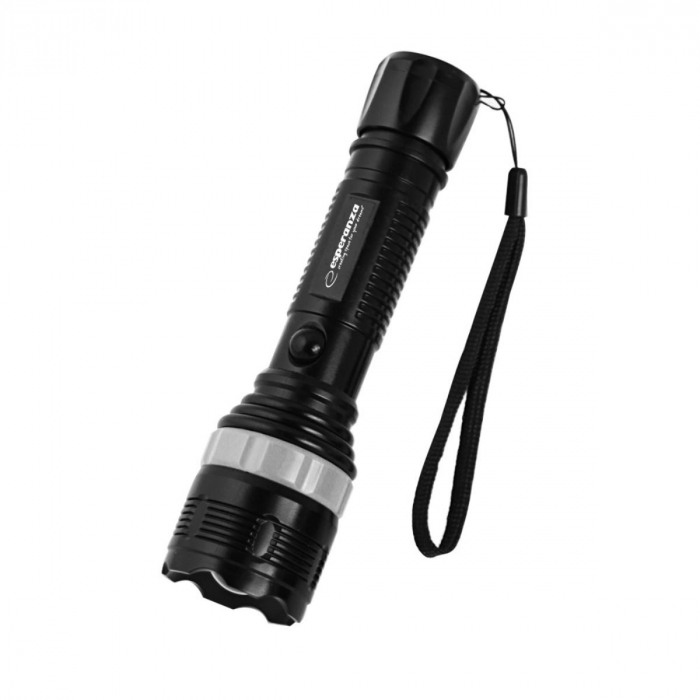 Lanterna LED 1W, 70 lumeni, lumina reglabila, 3 x AAA, 19.3 x 5 cm, rezistenta, ES-96107, neagra [2]
