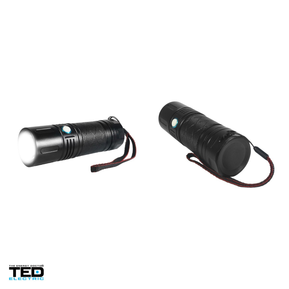 Lanterna TED Electric YM-120 TED001979, LED SST40, 10 W, 1400 lm, zoom, IP65, 3 acumulatori 18650 inclusi [4]