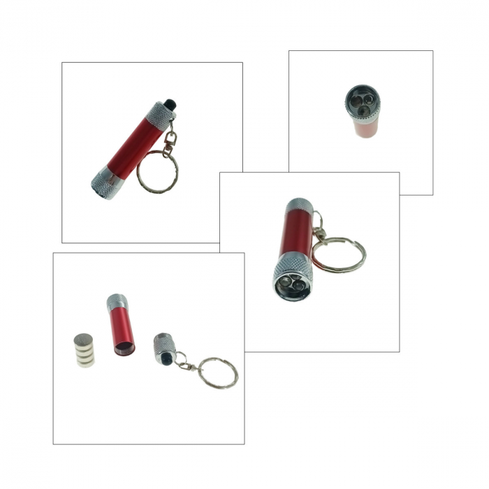 Lanterna tip breloc cu 3 led-uri, rosie [5]
