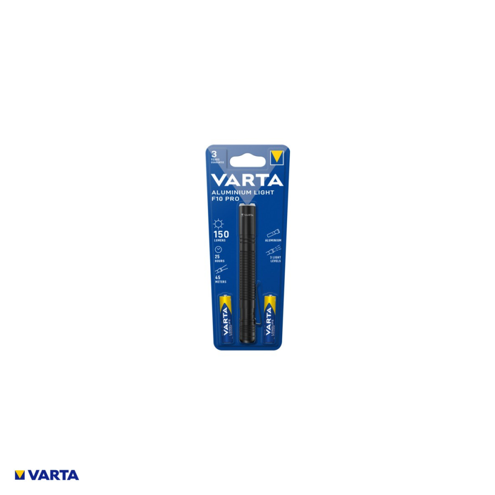 Lanterna VARTA Aluminium Light F10 Pro 16606, aluminiu, 2 baterii AAA, raza 45 m, autonomie 25 h, focalizare spot - flood, 3 moduri [4]