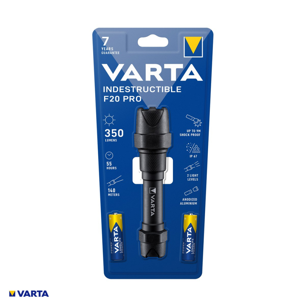 Lanterna VARTA Indestructible F20 Pro 18711, LED 6 W, IP67, IK08, aluminiu, rezistenta la cadere de 9 m, 2 baterii AA incluse [4]