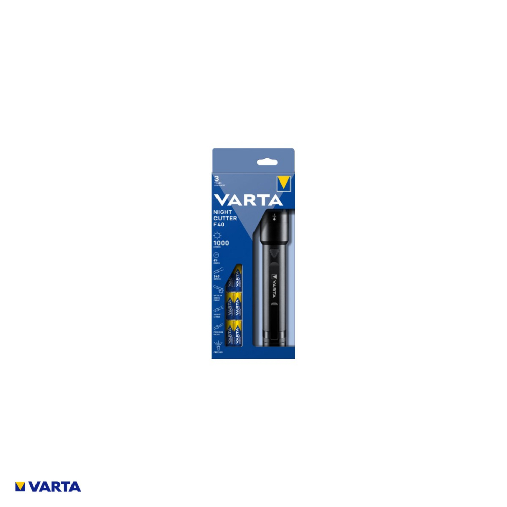 Lanterna VARTA Night Cutter F40, LED CREE 14 W, 1000 lm, raza 240 m, autonomie 65 h, corp metalic, IPX4, include 6 baterii AA R6 [4]