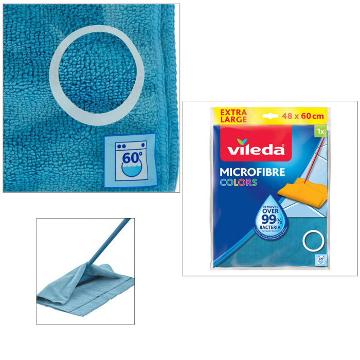 Laveta pentru podea Vileda Microfibre Cloth Colors Extra Large 19650, 48 x 60 cm, albastra [3]
