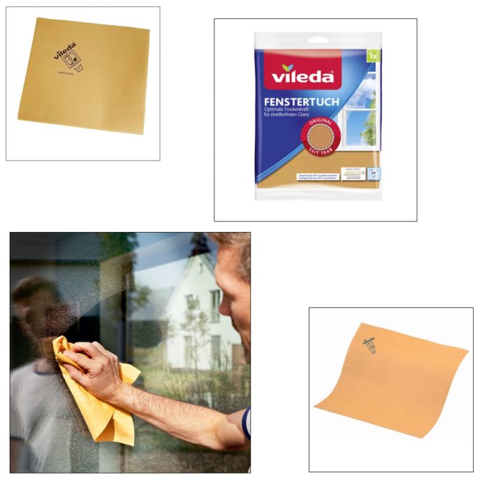 Laveta Vileda 00629-6, 40x36cm, pentru curatare ferestre si sticla [3]