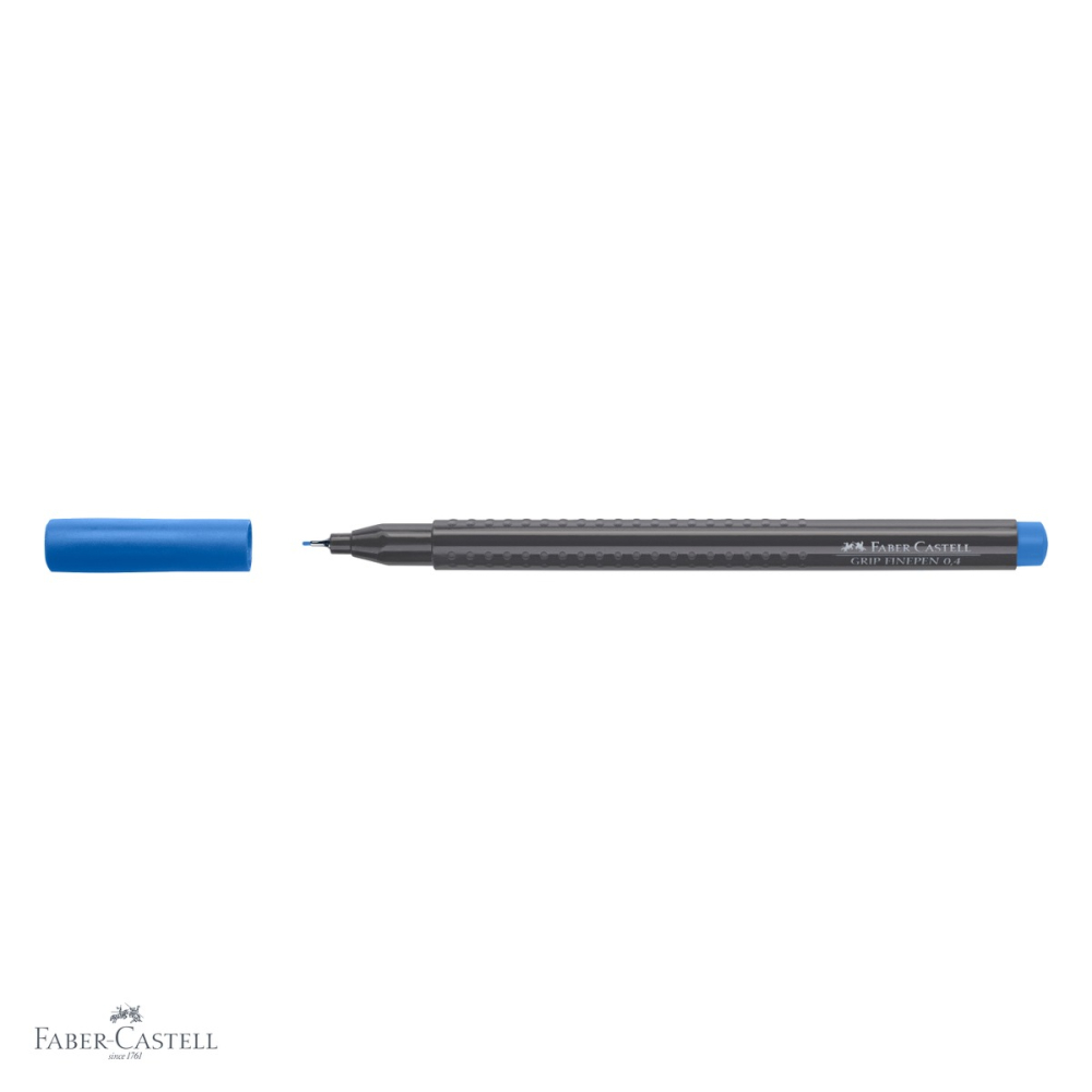 Liner 0.4 mm albastru Faber-Castell Grip, forma ergonomica triunghiulara, pentru desen tehnic si scriere de precizie [4]