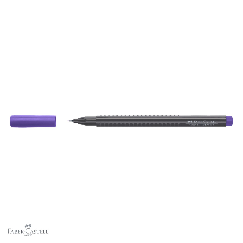 Liner 0.4 mm albastru-violet Faber-Castell Grip, forma ergonomica triunghiulara, cerneala lavabila [4]