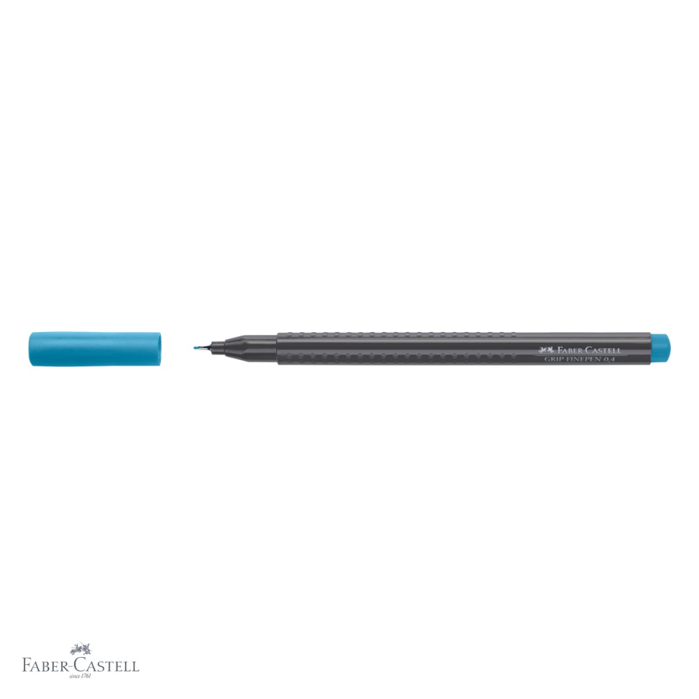 Liner 0.4 mm Faber-Castell Grip, cobalt-turcoaz, forma ergonomica triunghiulara, pentru desen tehnic si scris de precizie [4]
