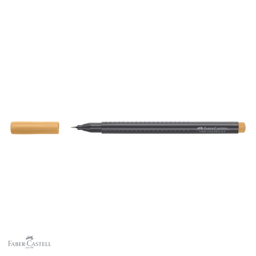 Liner 0.4 mm maro-ocru Faber-Castell Grip, forma ergonomica triunghiulara, pentru desen tehnic si ilustratie [4]