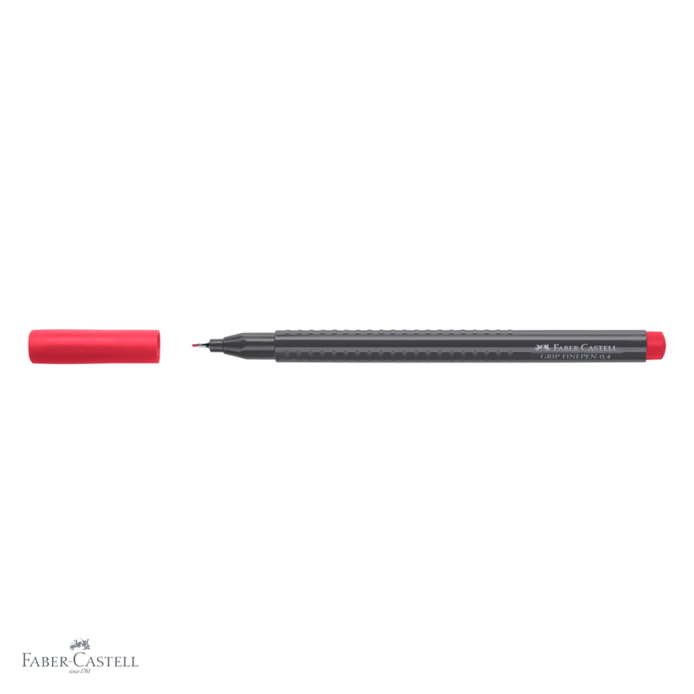 Liner 0.4 mm rosu magenta Faber-Castell, forma ergonomica triunghiulara, pentru desen tehnic si scris de precizie [4]