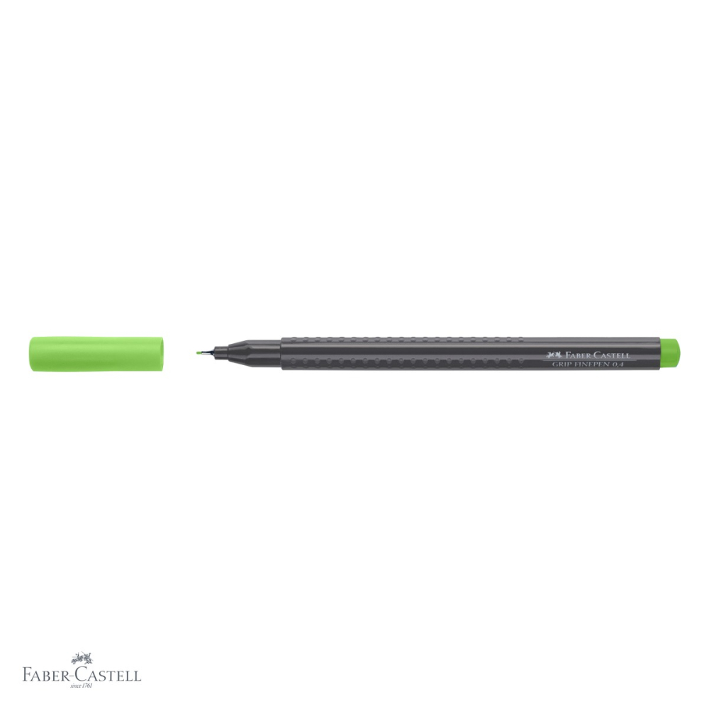 Liner 0.4 mm verde iarba Faber-Castell Grip, forma ergonomica triunghiulara, pentru desen tehnic si scris [4]