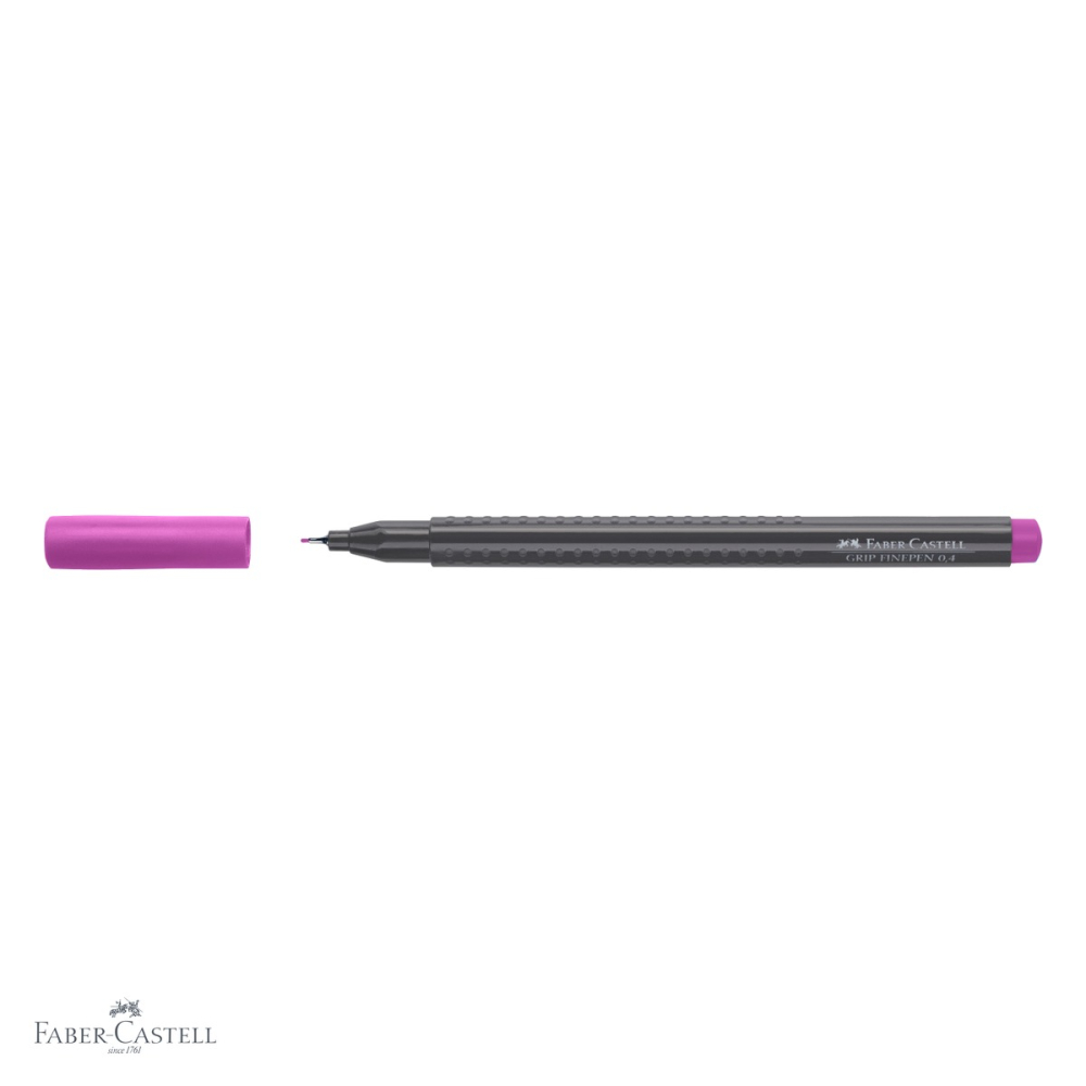 Liner 0.4 mm violet Faber-Castell Grip, forma ergonomica triunghiulara, cerneala lavabila [4]