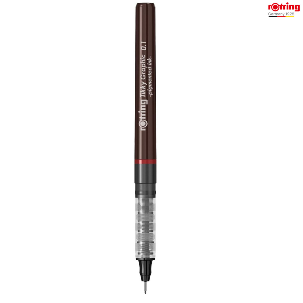 Liner de Precizie 0.1mm cu Tus Rezistent la Apa si Varf Metalic pentru Desen Tehnic, Grafica si Arhitectura, Rotring Tikky Graphic Negru [3]