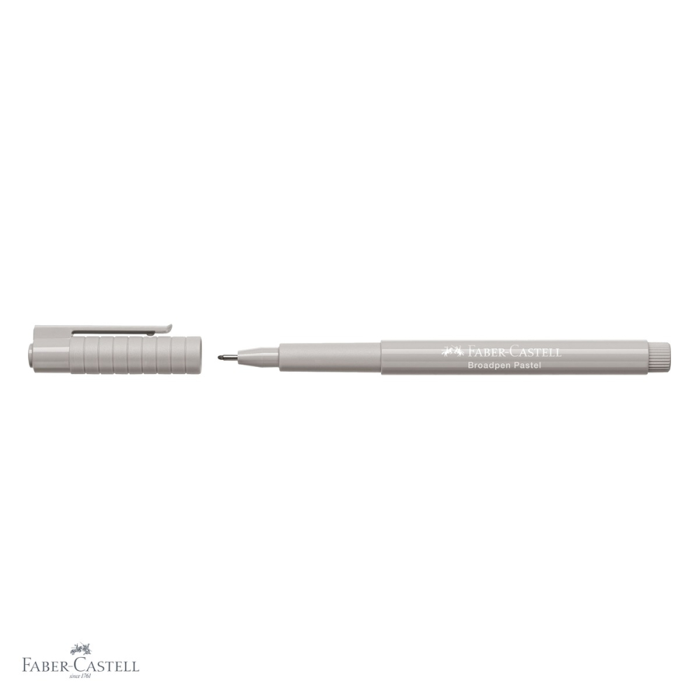 Liner Faber-Castell Broadpen 1544 gri pastel, varf 0.8 mm incastrat in metal, pentru scris si desen [4]
