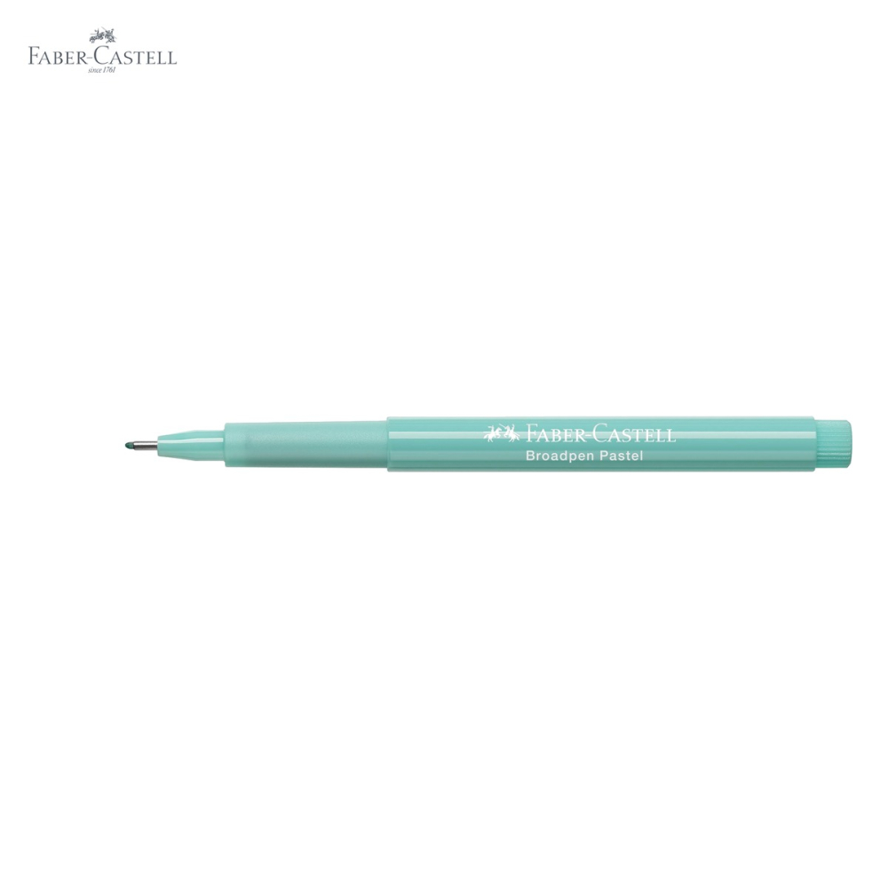 Liner Faber-Castell Broadpen 1544 turcoaz pastel, varf 0.8mm incastrat in metal, pentru scris si desen [5]