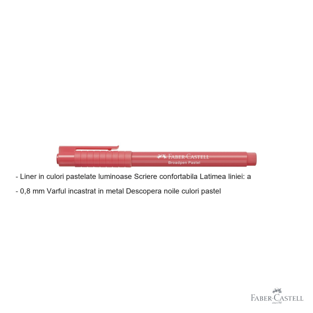 Liner Faber-Castell Broadpen 1544 varf 0.8mm, culoare pastel apricot, pentru scris si desen [2]