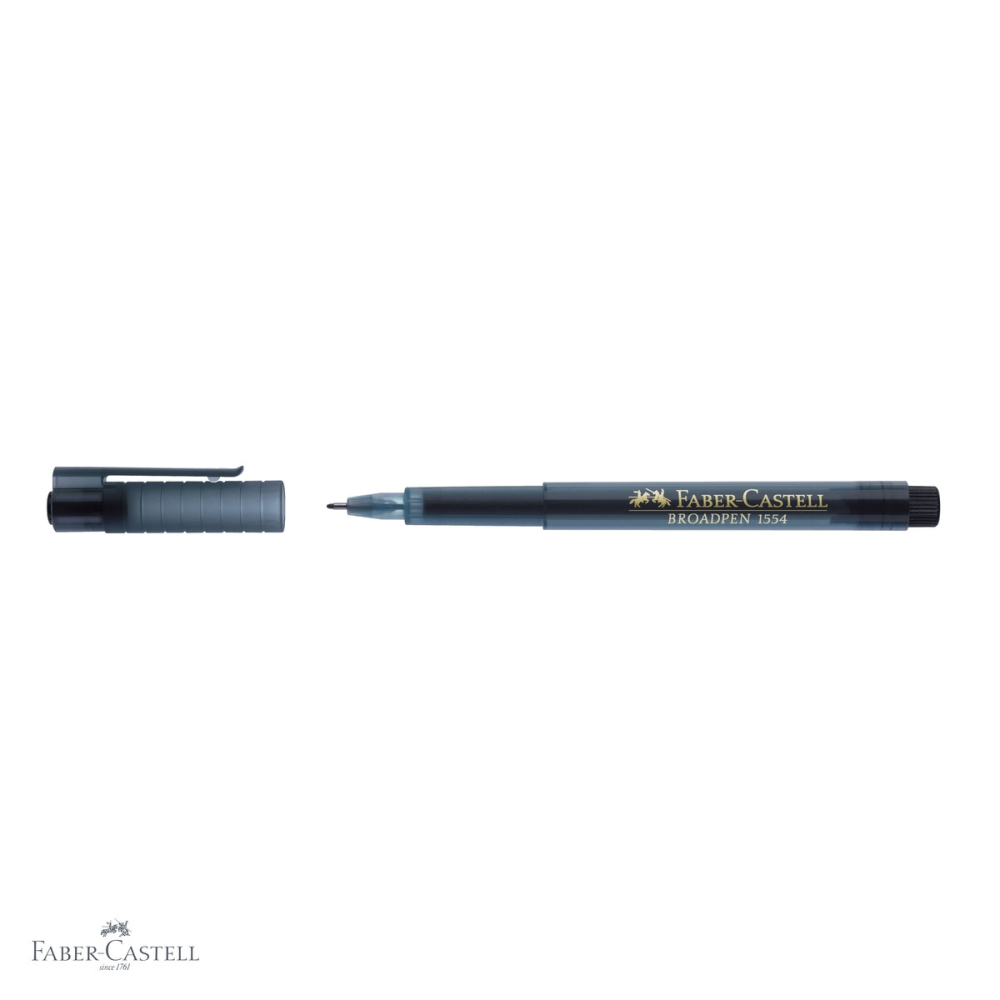 Liner Faber-Castell Broadpen 1554, varf metalic 0.8 mm, cerneala permanenta pe baza de apa, pentru documente [4]