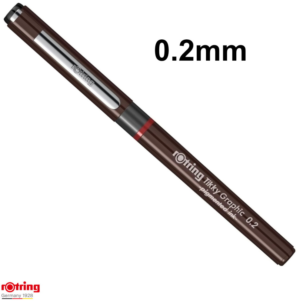 Liner Graphic cu Tehnologie Free Ink 0.2mm Negru, pentru Desen Tehnic si Arhitectura, cu Varf Metalic si Rezervor Transparent, Tikky Rotring [2]