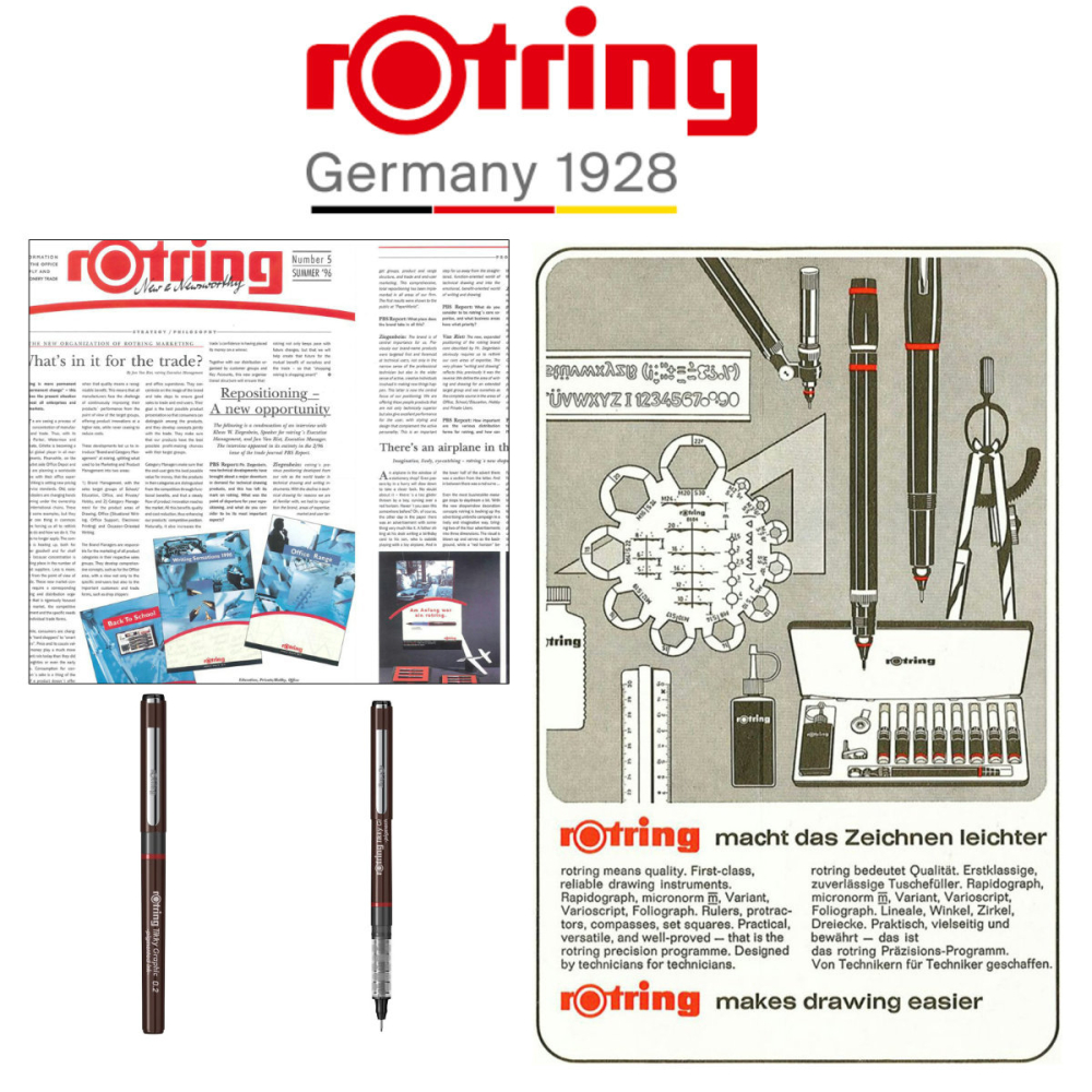 Liner Graphic cu Tehnologie Free Ink 0.2mm Negru, pentru Desen Tehnic si Arhitectura, cu Varf Metalic si Rezervor Transparent, Tikky Rotring [5]