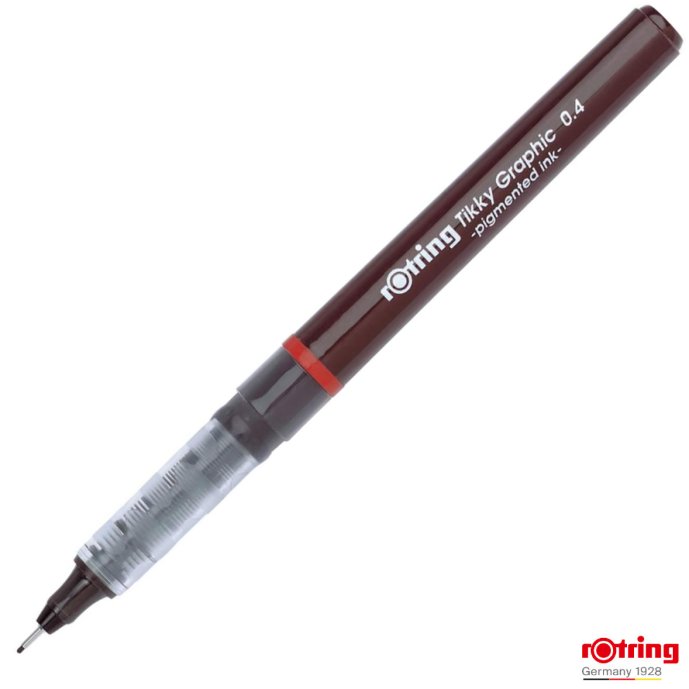Liner Graphic cu Tehnologie Free Ink 0.4mm Negru, pentru Desen Tehnic si Scriere, cu Varf Metalic, Tikky Rotring [1]