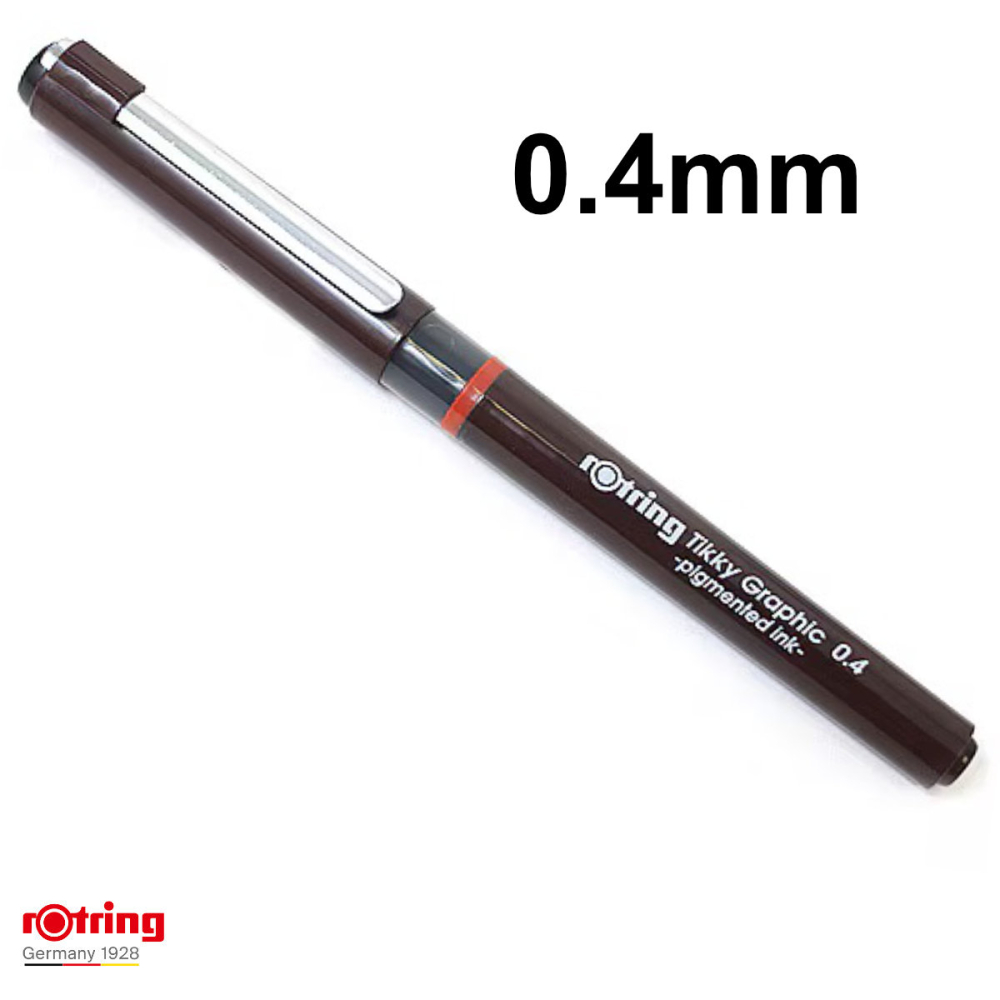 Liner Graphic cu Tehnologie Free Ink 0.4mm Negru, pentru Desen Tehnic si Scriere, cu Varf Metalic, Tikky Rotring [2]