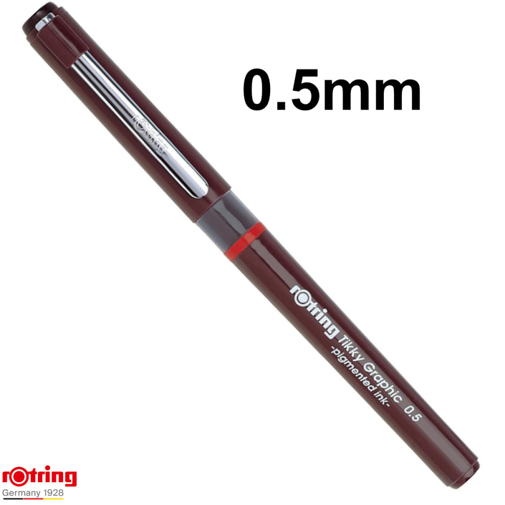 Liner Graphic cu Tehnologie Free Ink 0.5mm Negru, pentru Contururi si Scriere Indraznete, cu Varf Metalic, Tikky Rotring [2]
