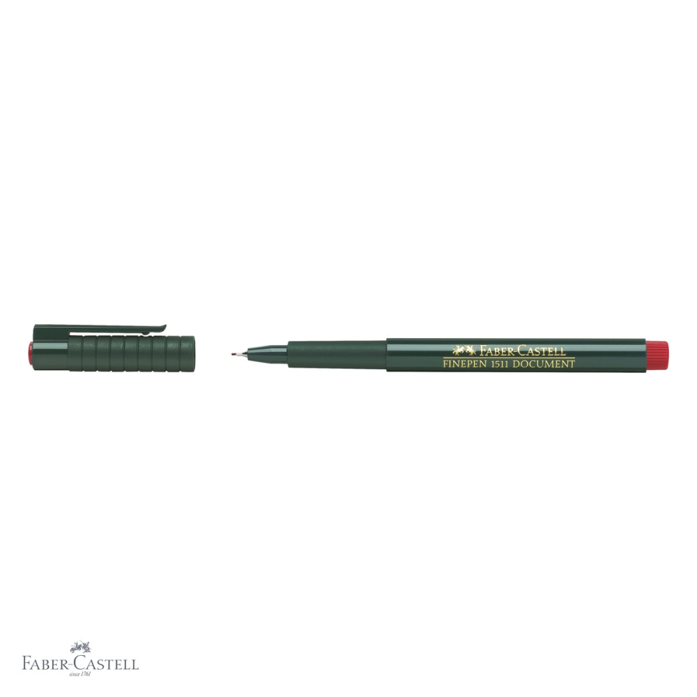 Liner rosu Faber-Castell Finepen 1511, varf metalic 0.4 mm, cerneala pe baza de apa [4]