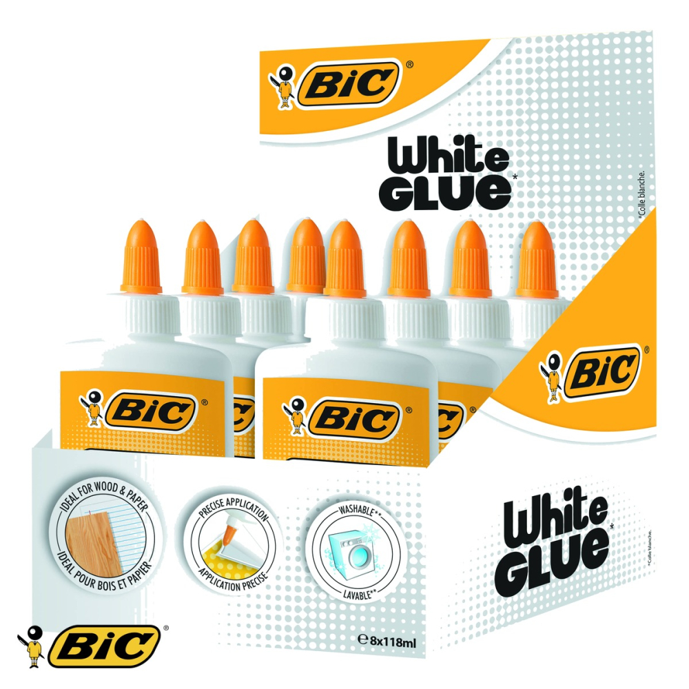Lipici lichid Bic, 118 ml, alb, aplicator precis, pentru hartie carton fotografii si lemn [4]