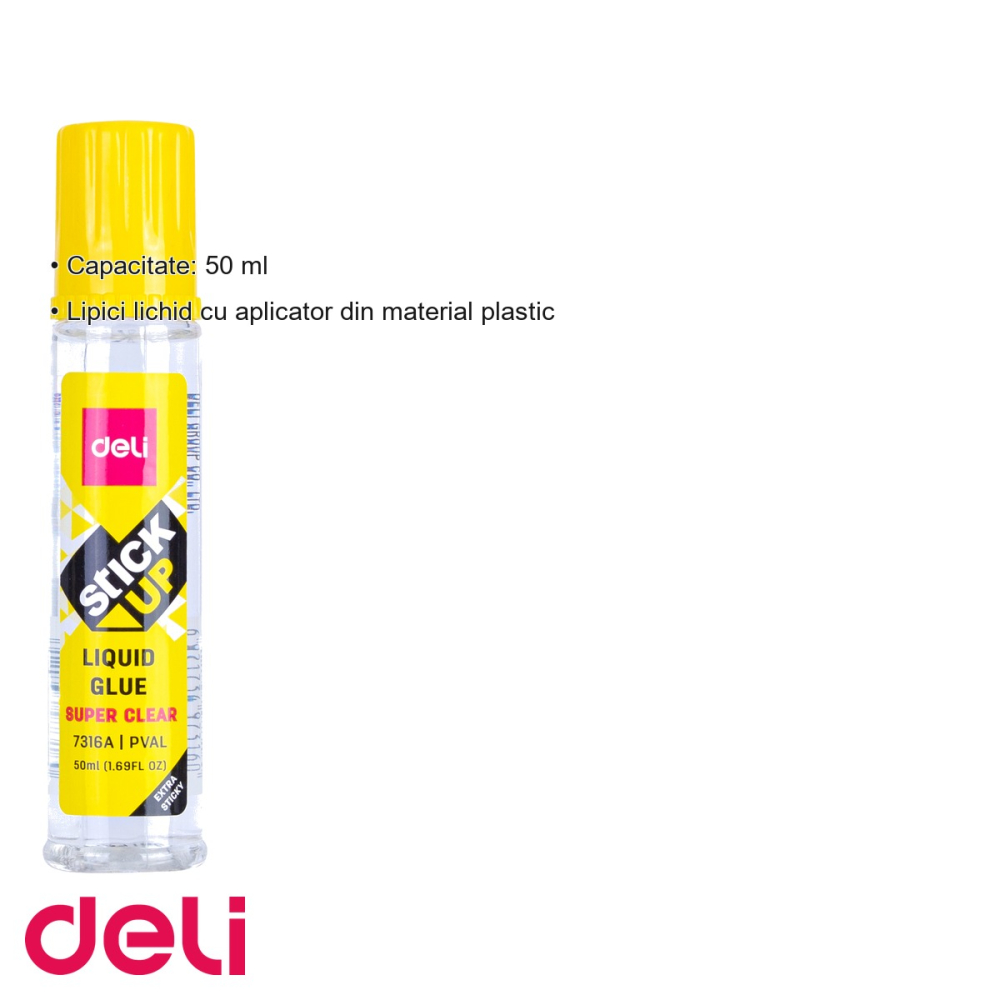 Lipici lichid Deli 50 ml, cu aplicator din plastic, pentru birou si scoala [3]