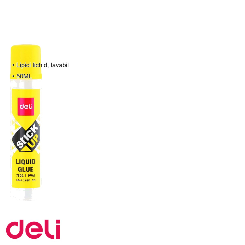 Lipici lichid Deli 50ml, lavabil, pentru birou si scoala [3]
