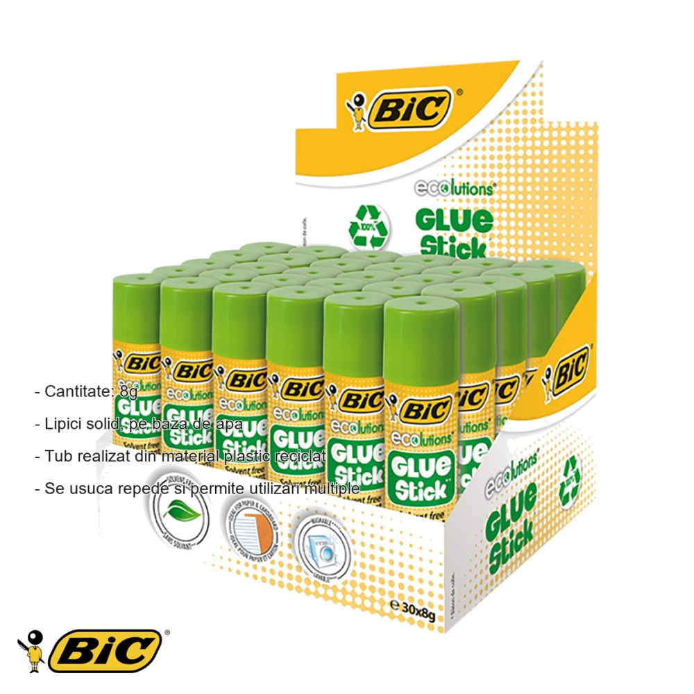 Lipici stick Bic 8g, pe baza de apa, lavabil, potrivit pentru copii [2]