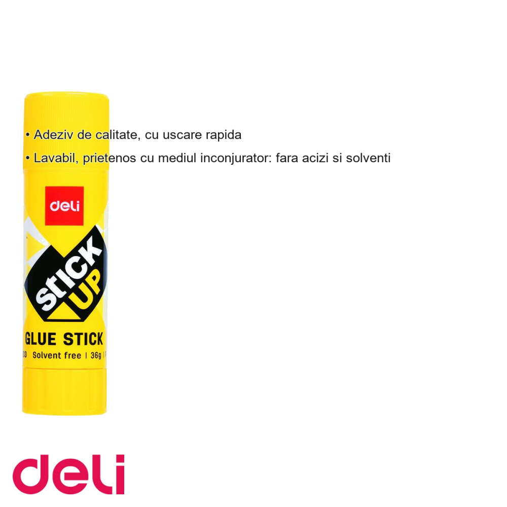 Lipici stick Deli 36g, adeziv rapid fara acizi, pentru birou si scoala [3]