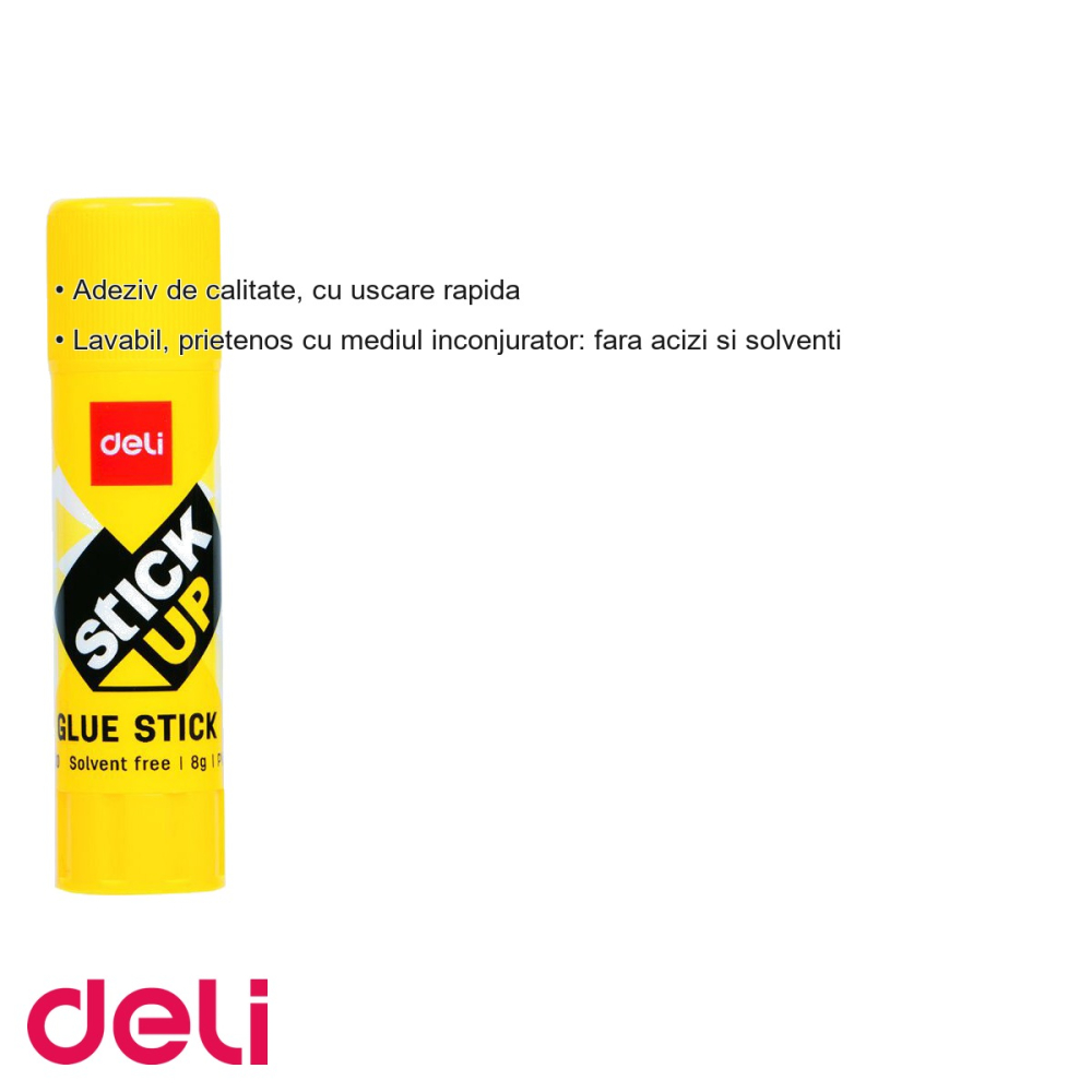 Lipici stick Deli 8g, uscare rapida, lavabil, pentru birou si scoala [3]